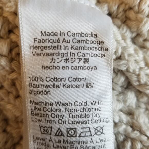 J. Crew Men's Cableknit Rollneck Sweater Cream Heather Natural 100% Cotton Large - Picture 7 of 7